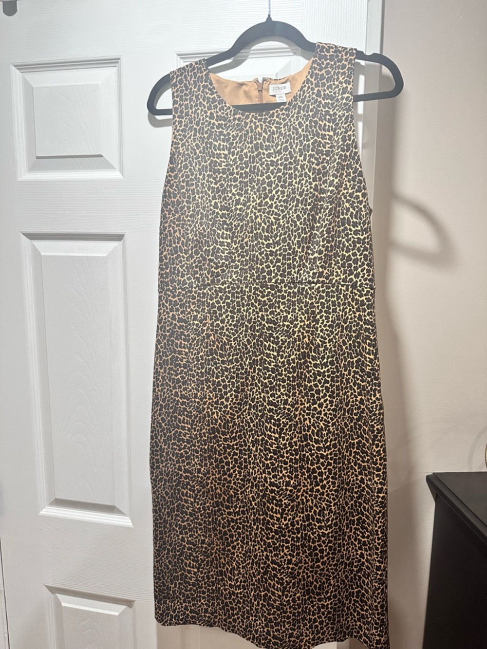 J. Crew Leopard Print Midi Dress in Tan and Black
